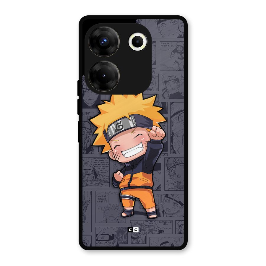 Cute Naruto Uzumaki Metal Back Case for Tecno Camon 20 Pro