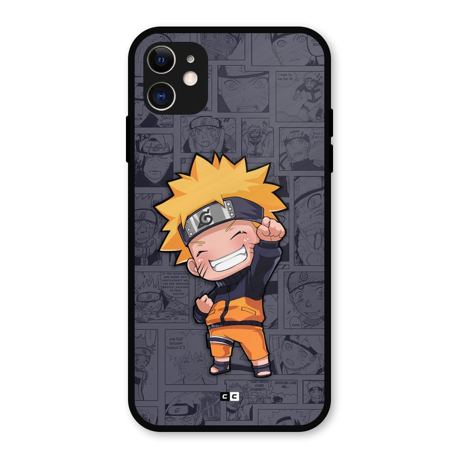 Cute Naruto Uzumaki Metal Back Case for iPhone 11