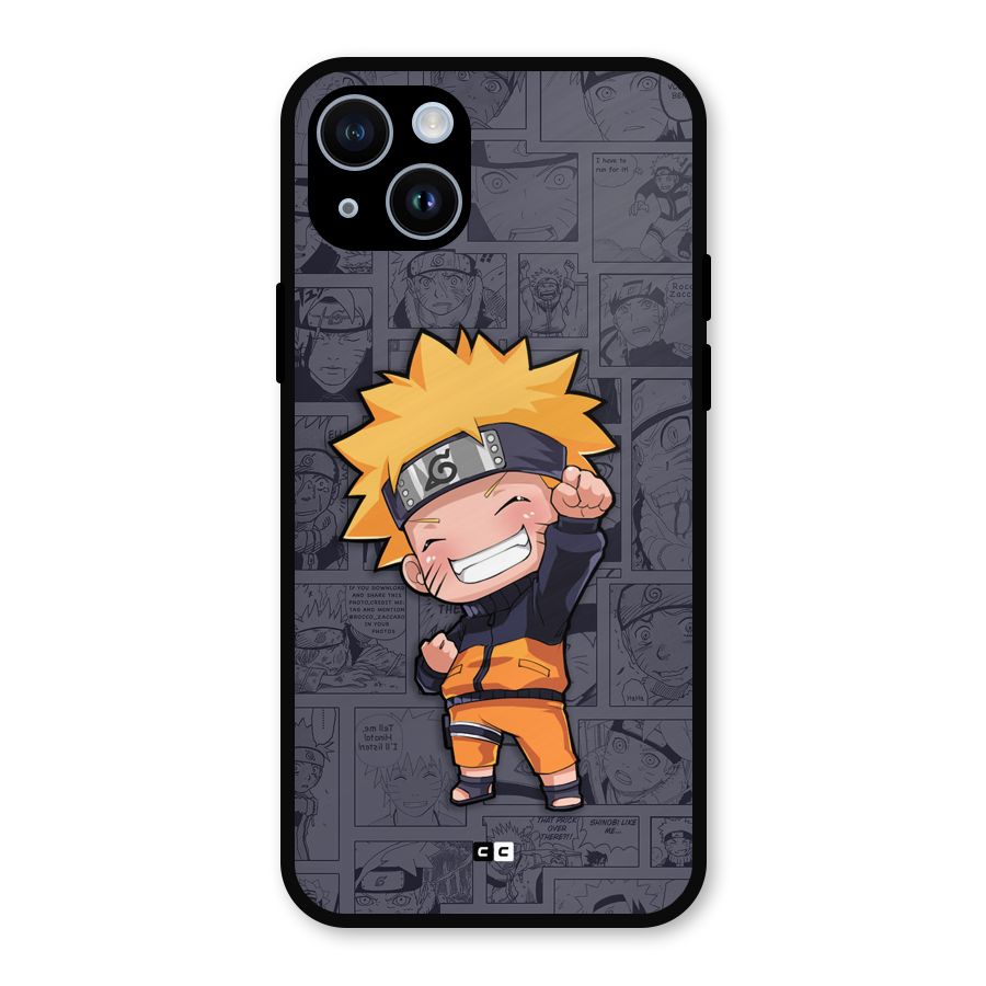 Cute Naruto Uzumaki Metal Back Case for iPhone 14