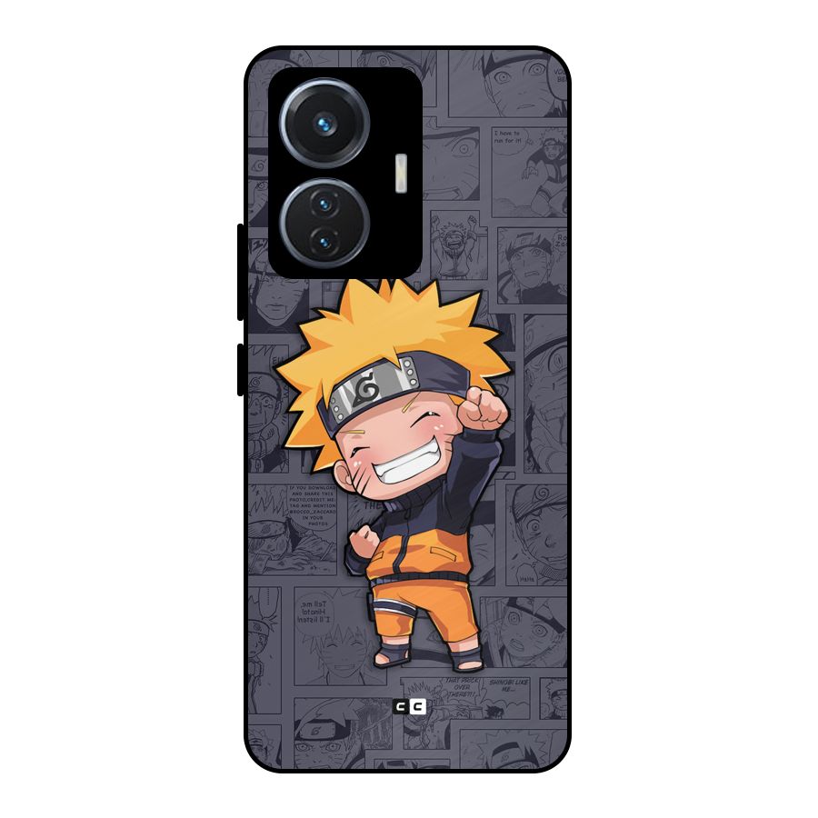 Cute Naruto Uzumaki Metal Back Case for iQOO Z6 44W