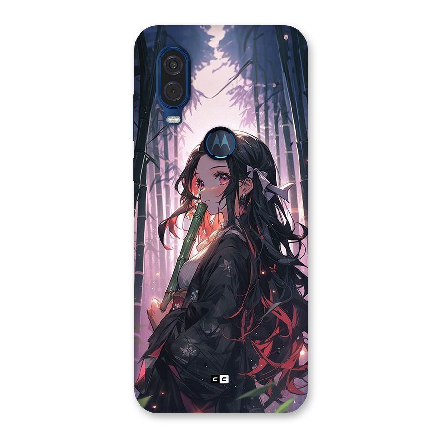 Cute Nezuko Back Case for Motorola One Vision