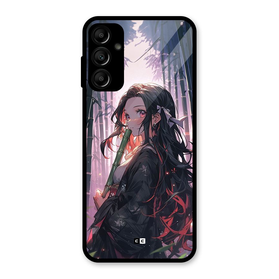 Cute Nezuko Glass Back Case for Galaxy A14 5G