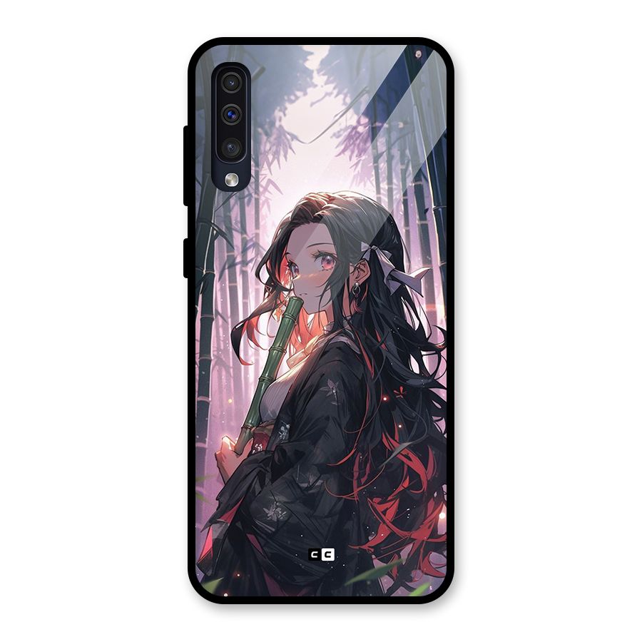 Cute Nezuko Glass Back Case for Galaxy A50s