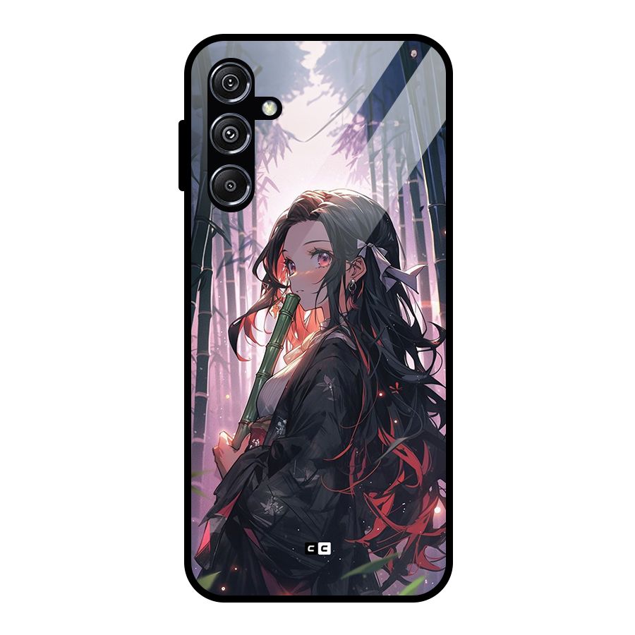 Cute Nezuko Glass Back Case for Galaxy M34 5G