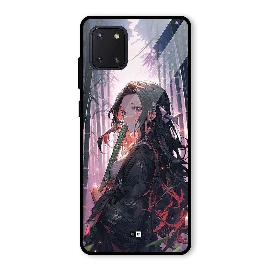 Cute Nezuko Glass Back Case for Galaxy Note 10 Lite