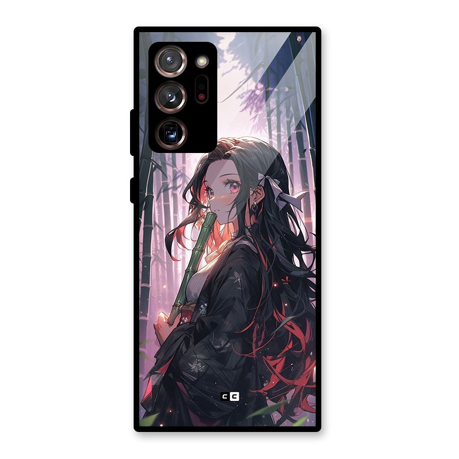 Cute Nezuko Glass Back Case for Galaxy Note 20 Ultra 5G