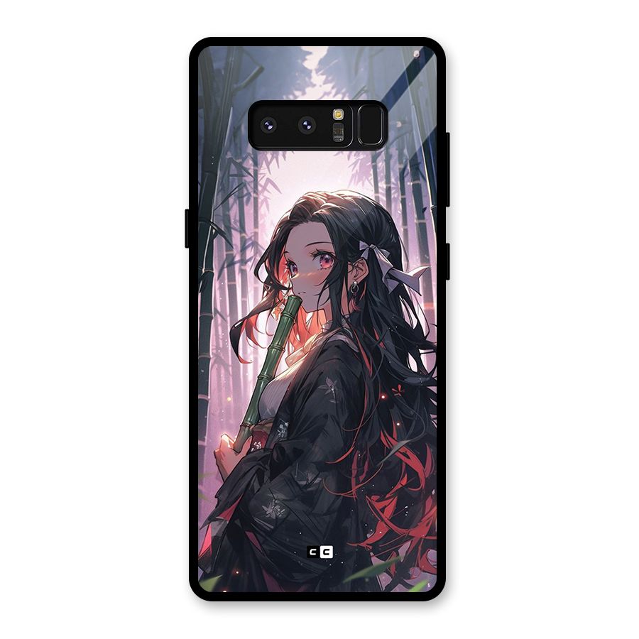 Cute Nezuko Glass Back Case for Galaxy Note 8
