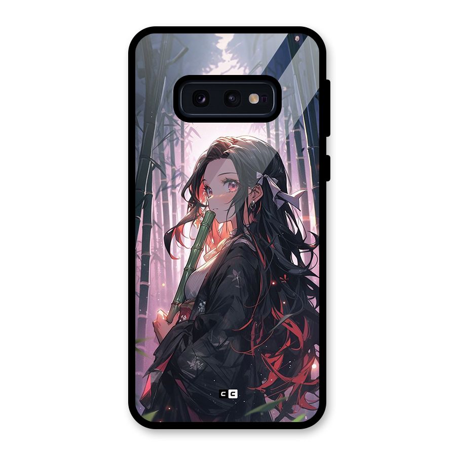 Cute Nezuko Glass Back Case for Galaxy S10e