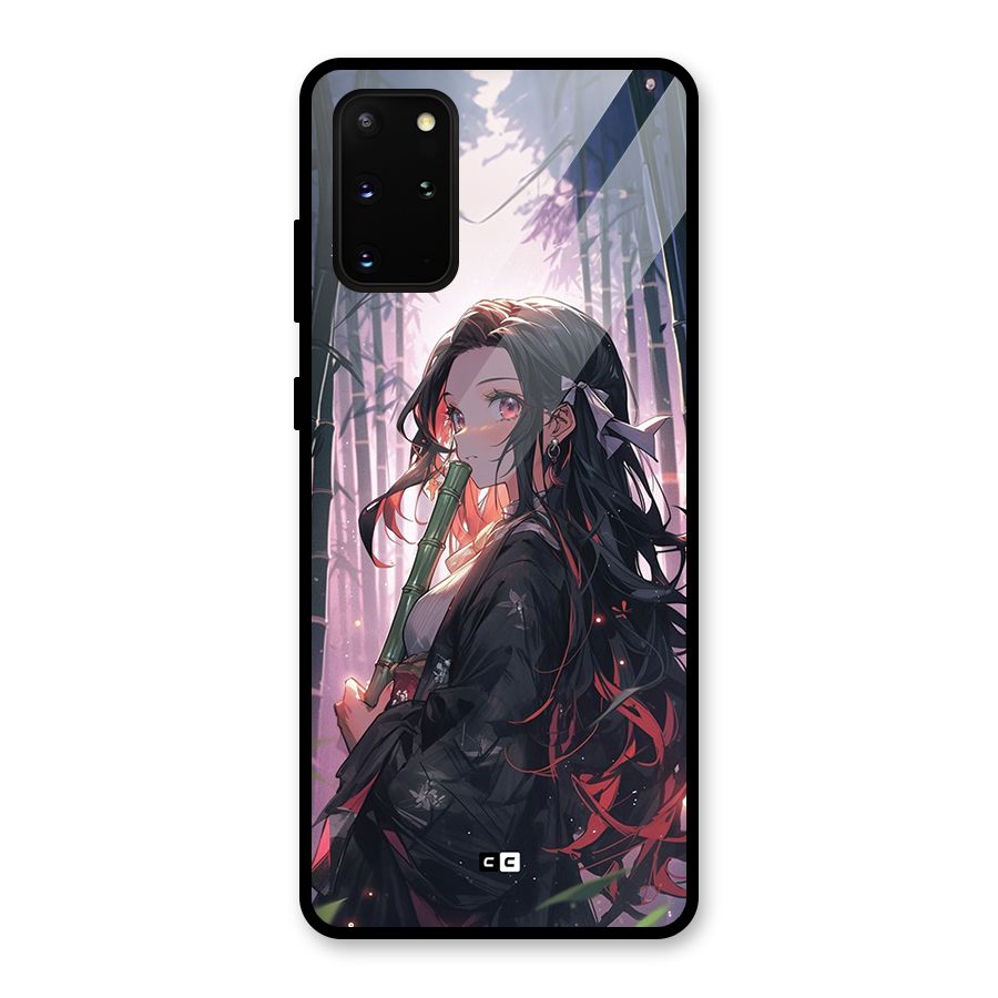 Cute Nezuko Glass Back Case for Galaxy S20 Plus