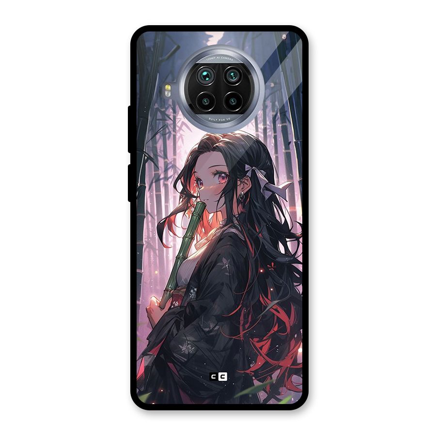 Cute Nezuko Glass Back Case for Mi 10i