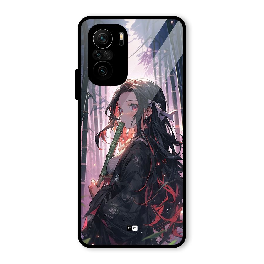 Cute Nezuko Glass Back Case for Mi 11x