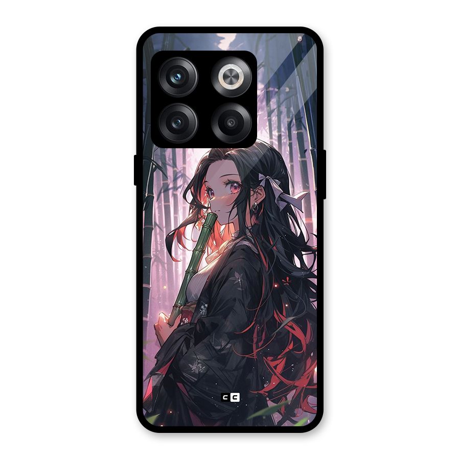 Cute Nezuko Glass Back Case for OnePlus 10T