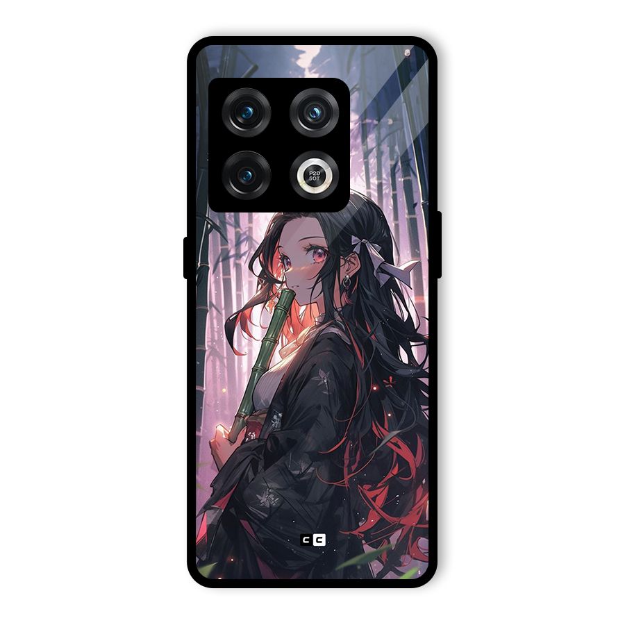 Cute Nezuko Glass Back Case for OnePlus 10 Pro 5G