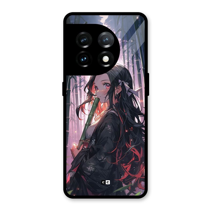 Cute Nezuko Glass Back Case for OnePlus 11