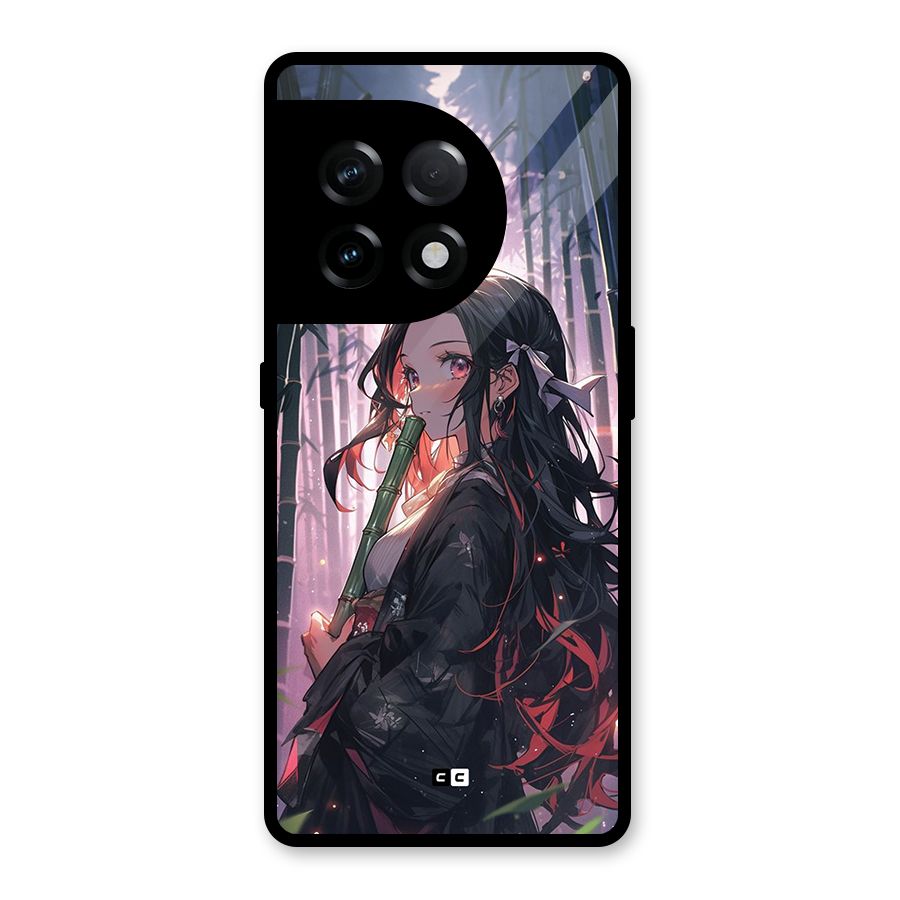 Cute Nezuko Glass Back Case for OnePlus 11R