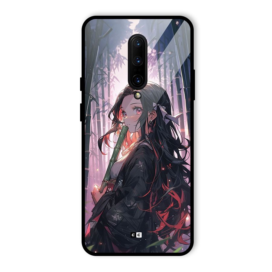 Cute Nezuko Glass Back Case for OnePlus 7 Pro