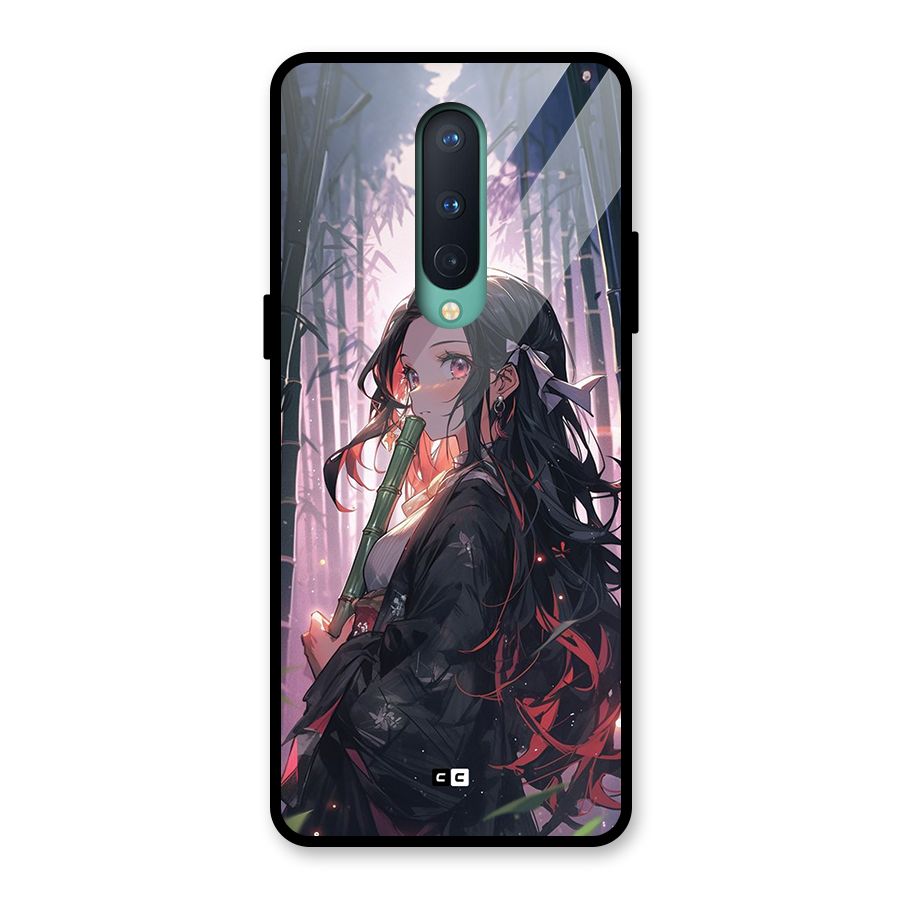 Cute Nezuko Glass Back Case for OnePlus 8