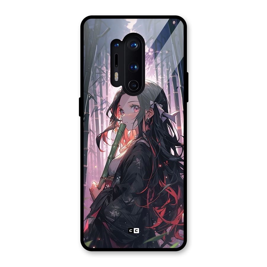 Cute Nezuko Glass Back Case for OnePlus 8 Pro