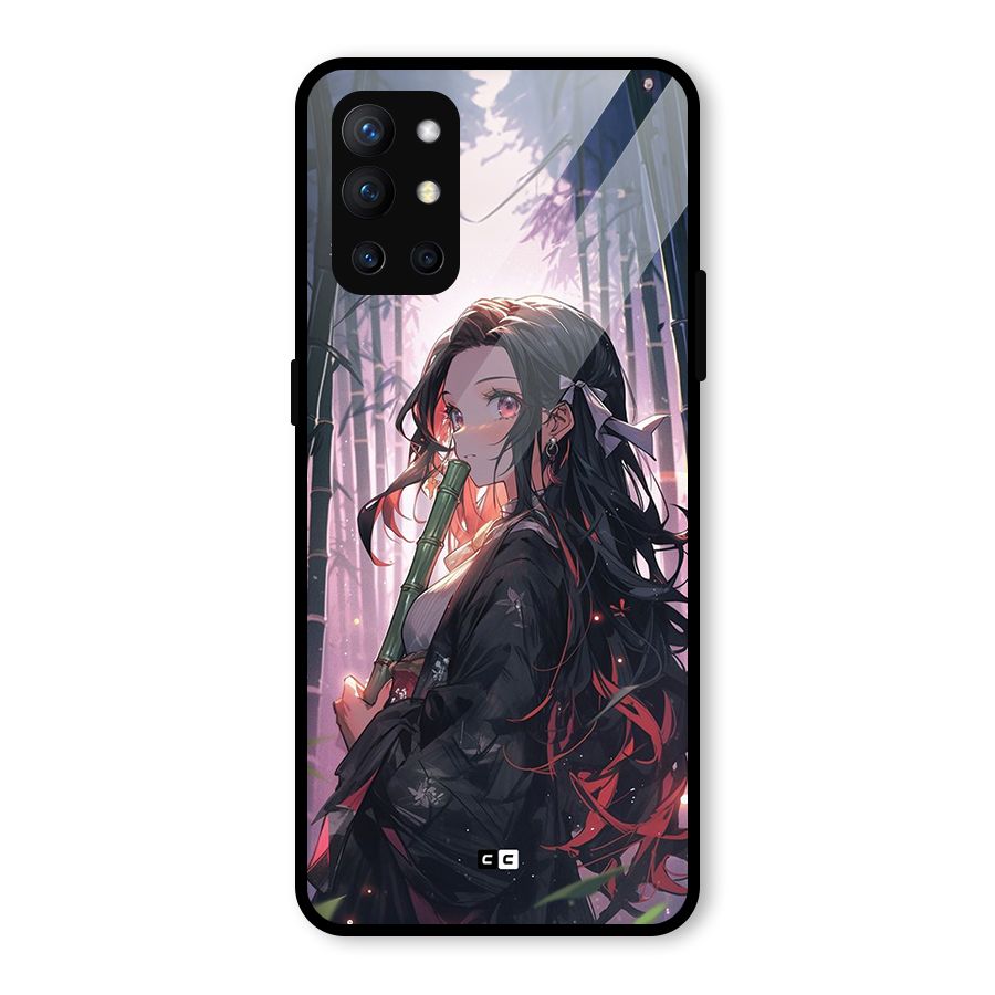 Cute Nezuko Glass Back Case for OnePlus 9R