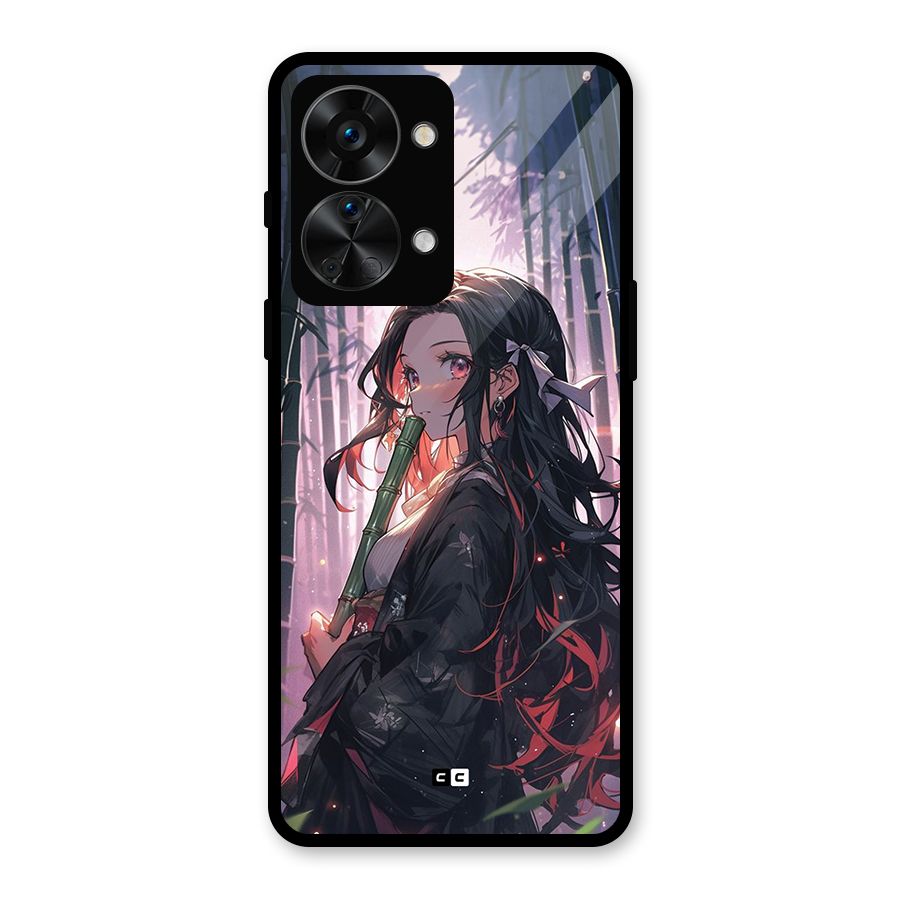 Cute Nezuko Glass Back Case for OnePlus Nord 2T