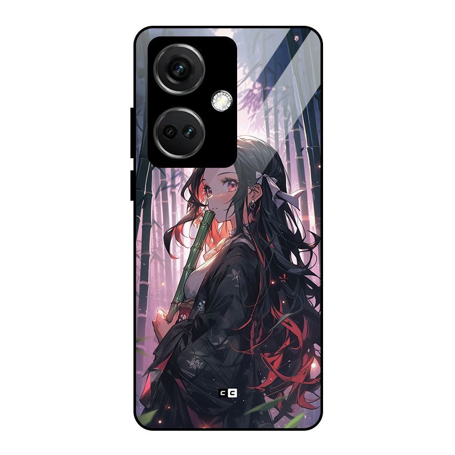 Cute Nezuko Glass Back Case for OnePlus Nord CE 3 5G