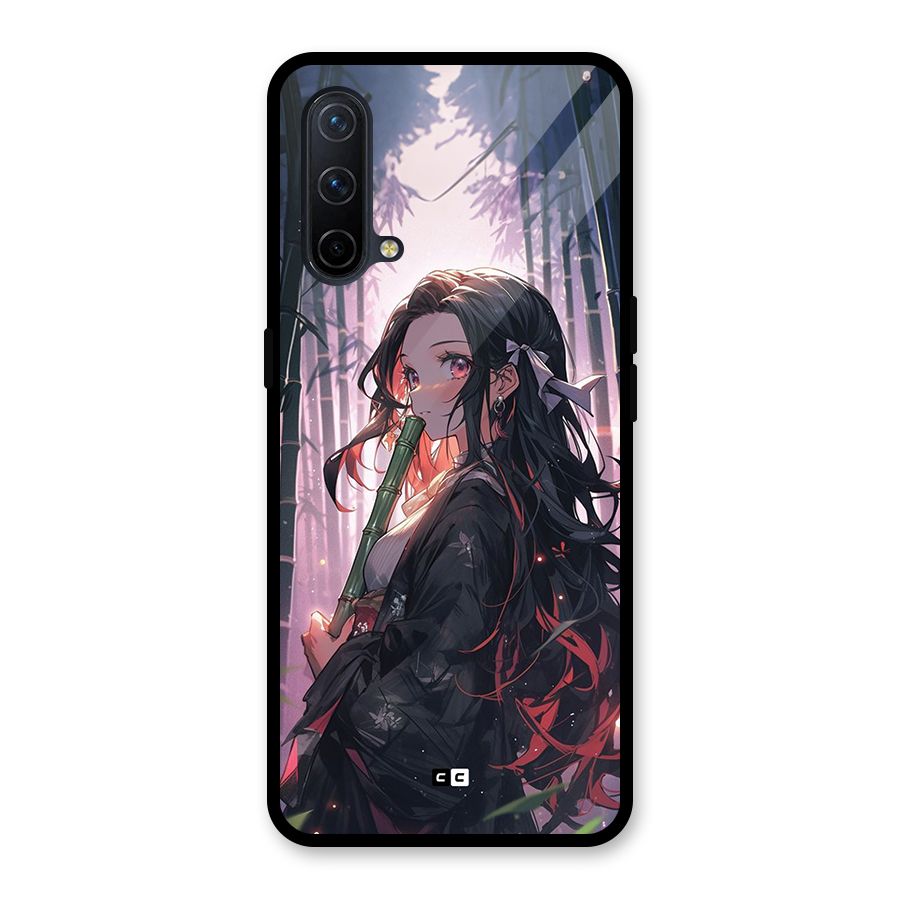Cute Nezuko Glass Back Case for OnePlus Nord CE 5G