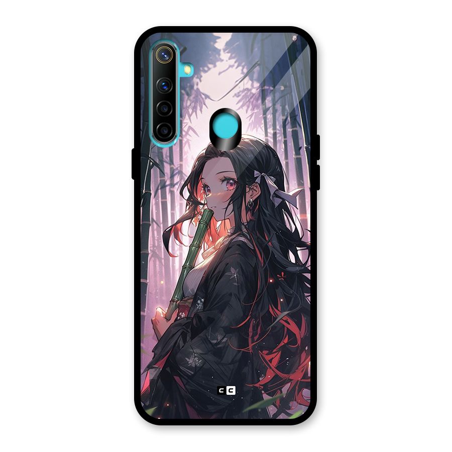 Cute Nezuko Glass Back Case for Realme 5i
