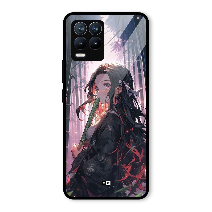 Cute Nezuko Glass Back Case for Realme 8 Pro
