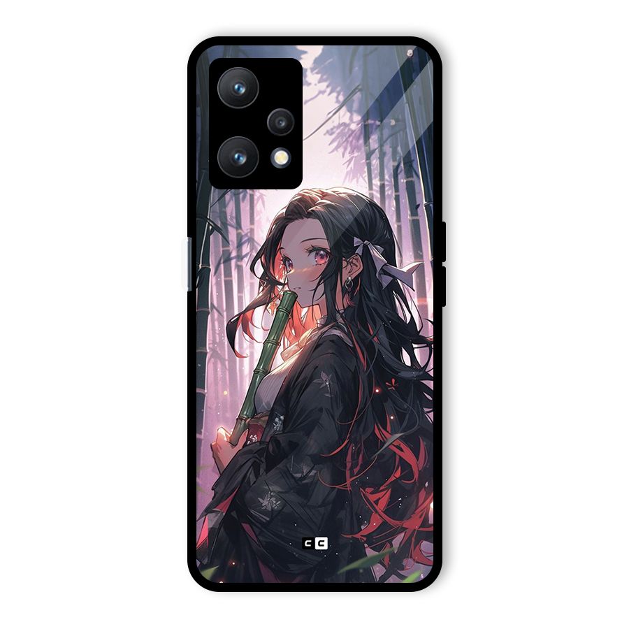 Cute Nezuko Glass Back Case for Realme 9 Pro 5G