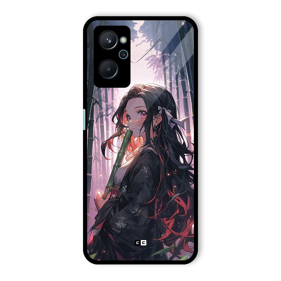 Cute Nezuko Glass Back Case for Realme 9i