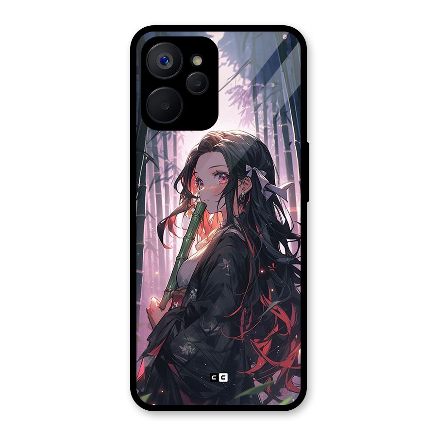 Cute Nezuko Glass Back Case for Realme 9i 5G
