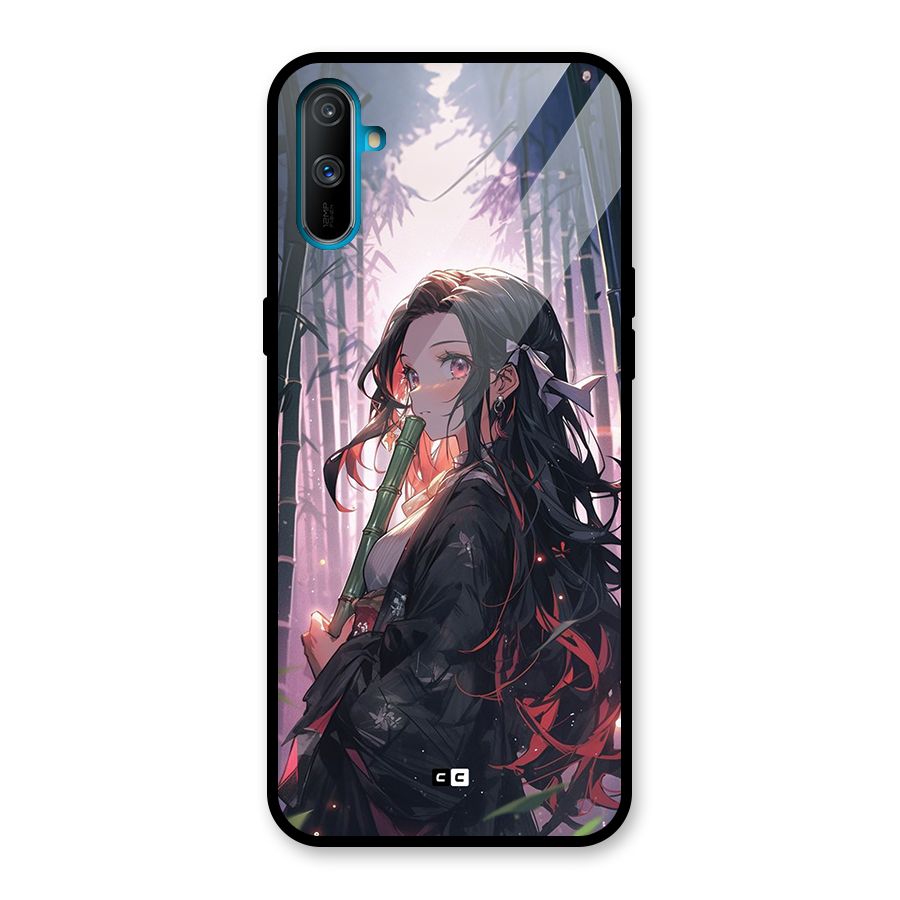Cute Nezuko Glass Back Case for Realme C3