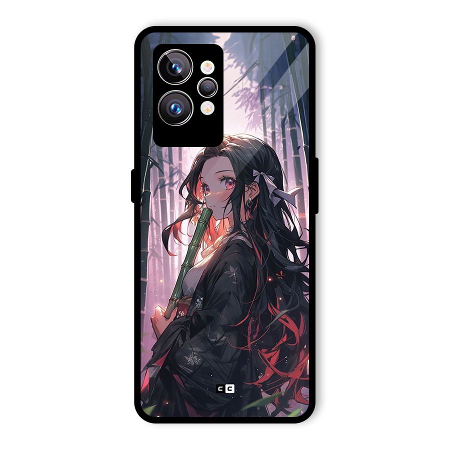Cute Nezuko Glass Back Case for Realme GT2 Pro