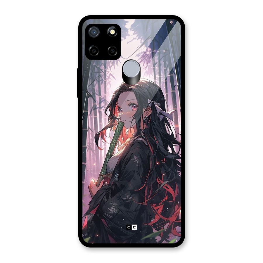 Cute Nezuko Glass Back Case for Realme Narzo 20