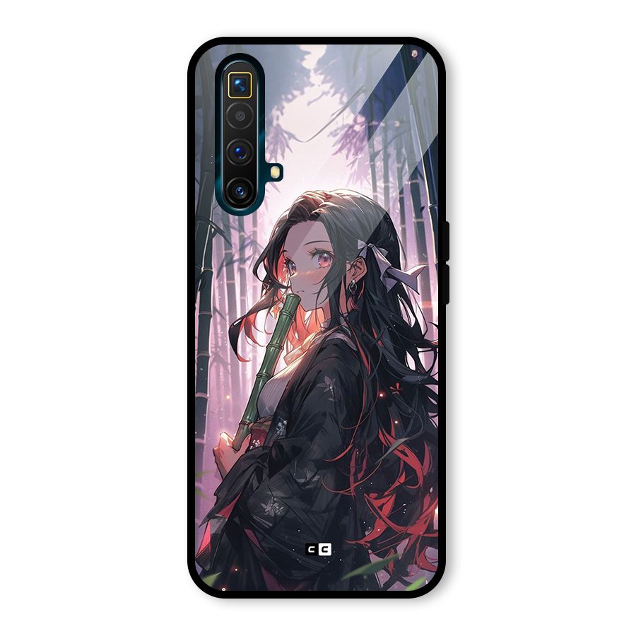 Cute Nezuko Glass Back Case for Realme X3