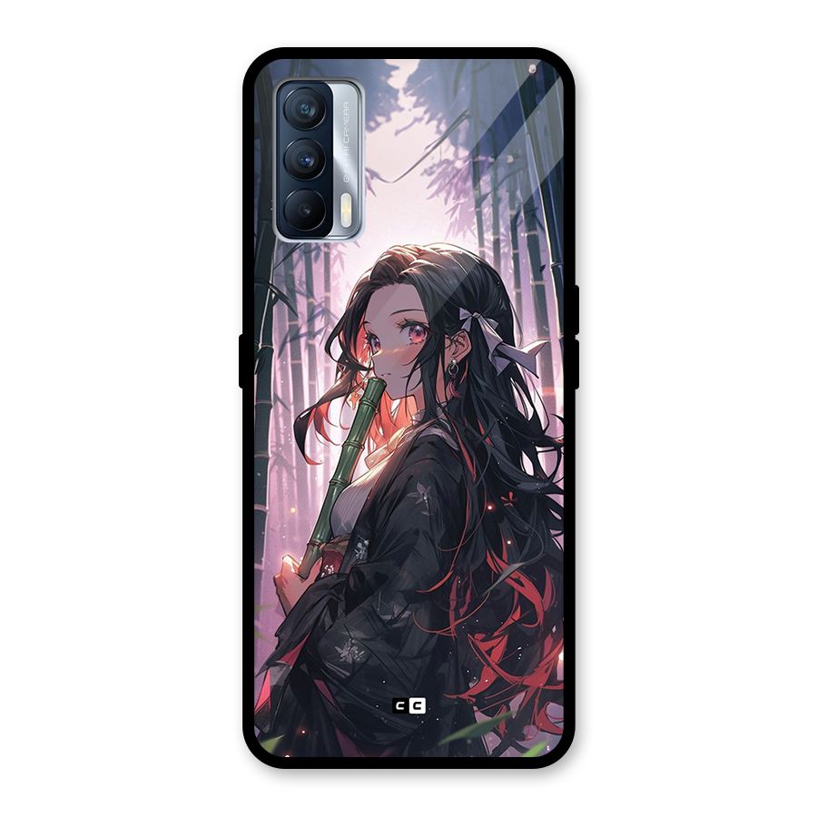 Cute Nezuko Glass Back Case for Realme X7