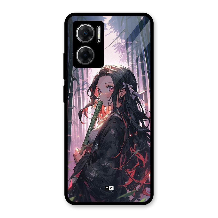 Cute Nezuko Glass Back Case for Redmi 11 Prime 5G