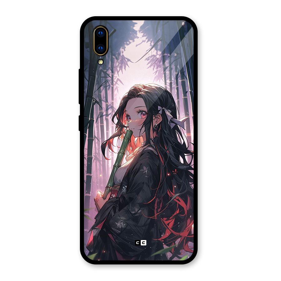 Cute Nezuko Glass Back Case for Vivo V11 Pro