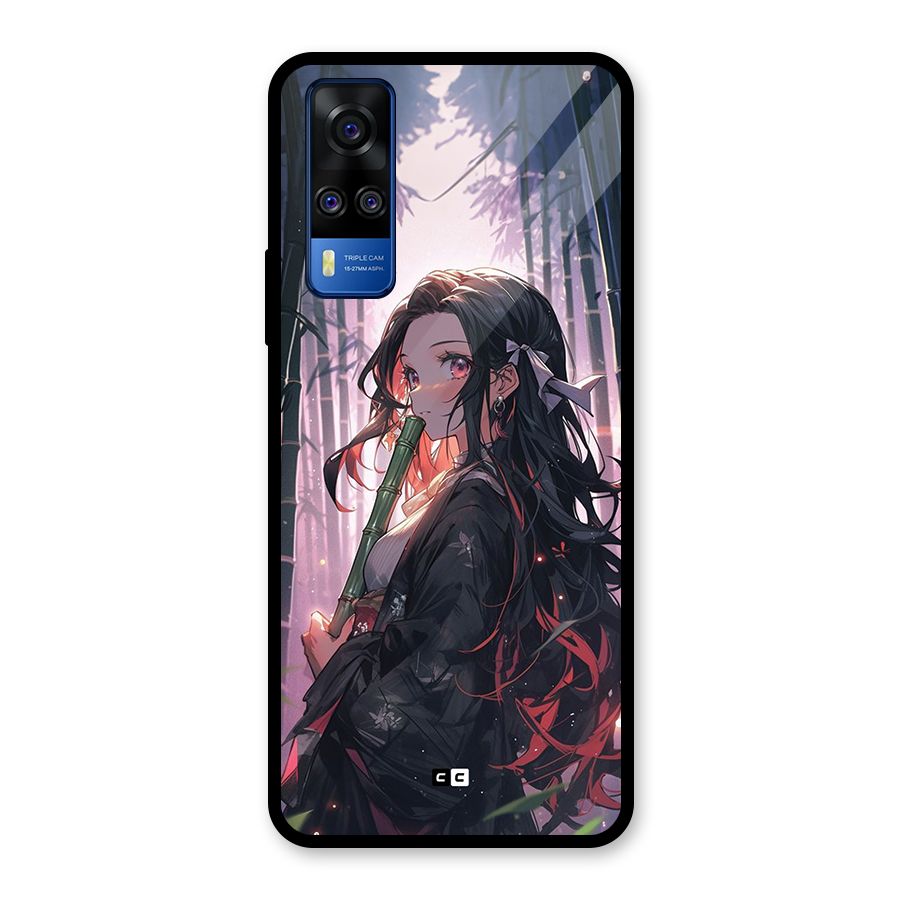 Cute Nezuko Glass Back Case for Vivo Y31