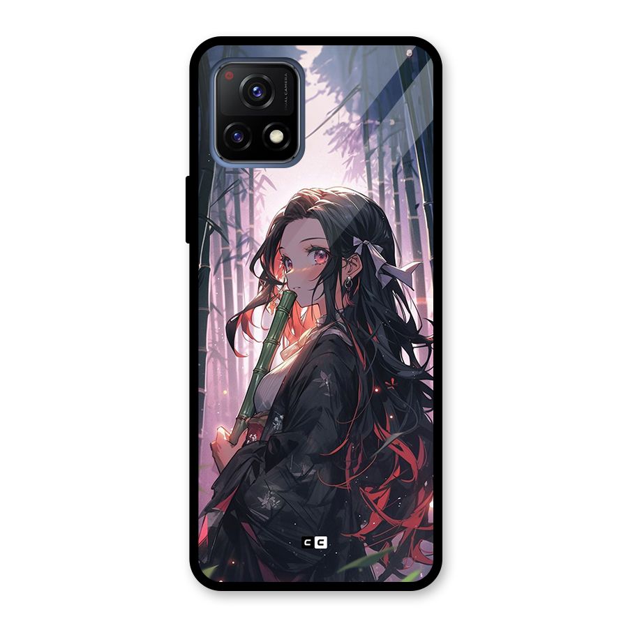 Cute Nezuko Glass Back Case for Vivo Y72 5G