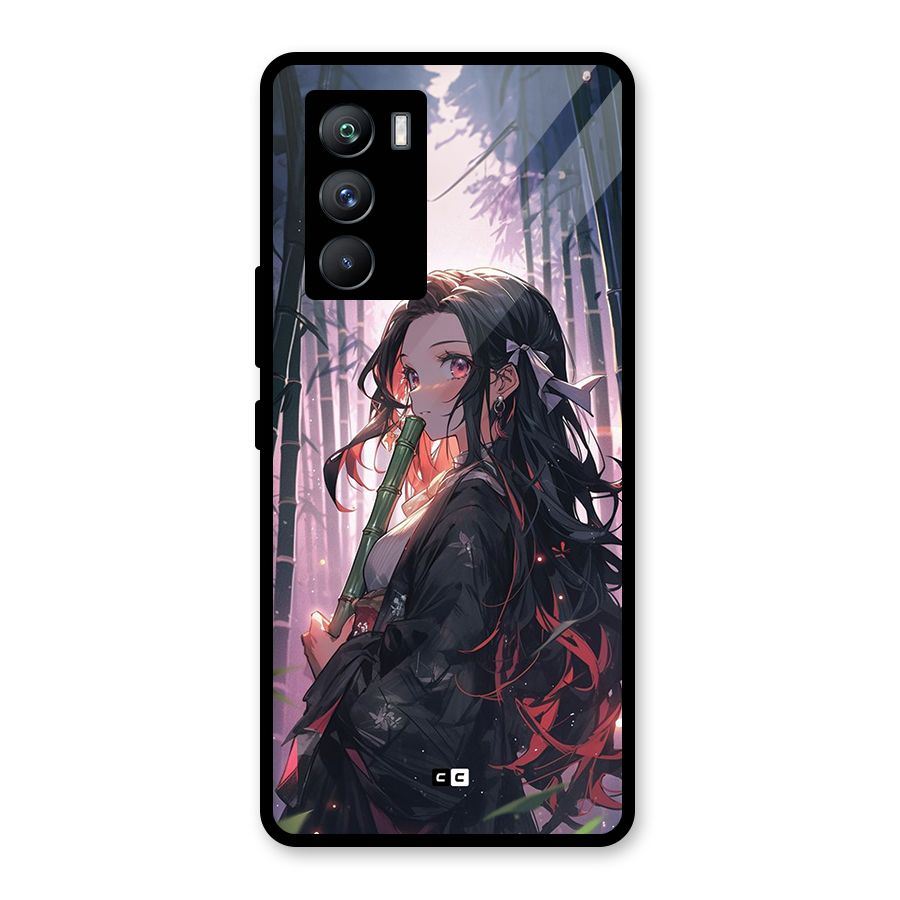 Cute Nezuko Glass Back Case for Vivo iQOO 9 SE