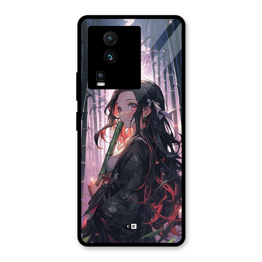 Cute Nezuko Glass Back Case for Vivo iQOO Neo 7 Pro
