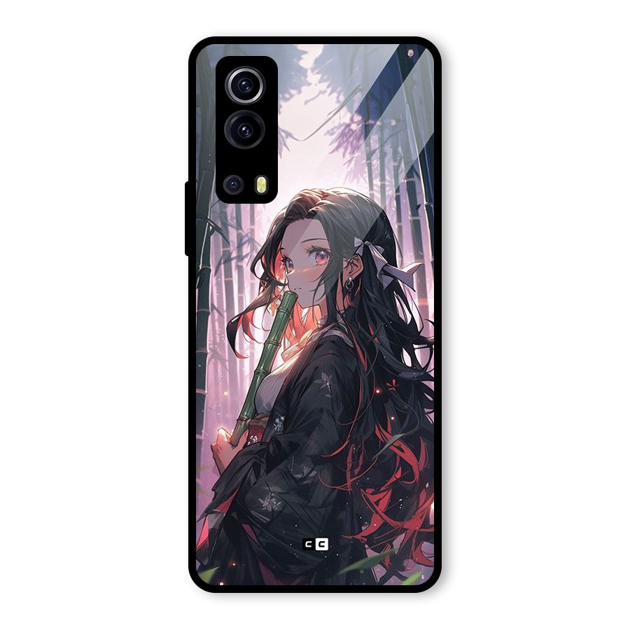 Cute Nezuko Glass Back Case for Vivo iQOO Z3