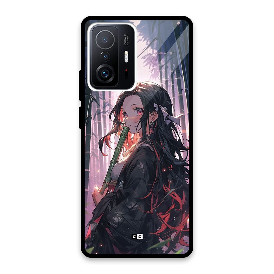 Cute Nezuko Glass Back Case for Xiaomi 11T Pro