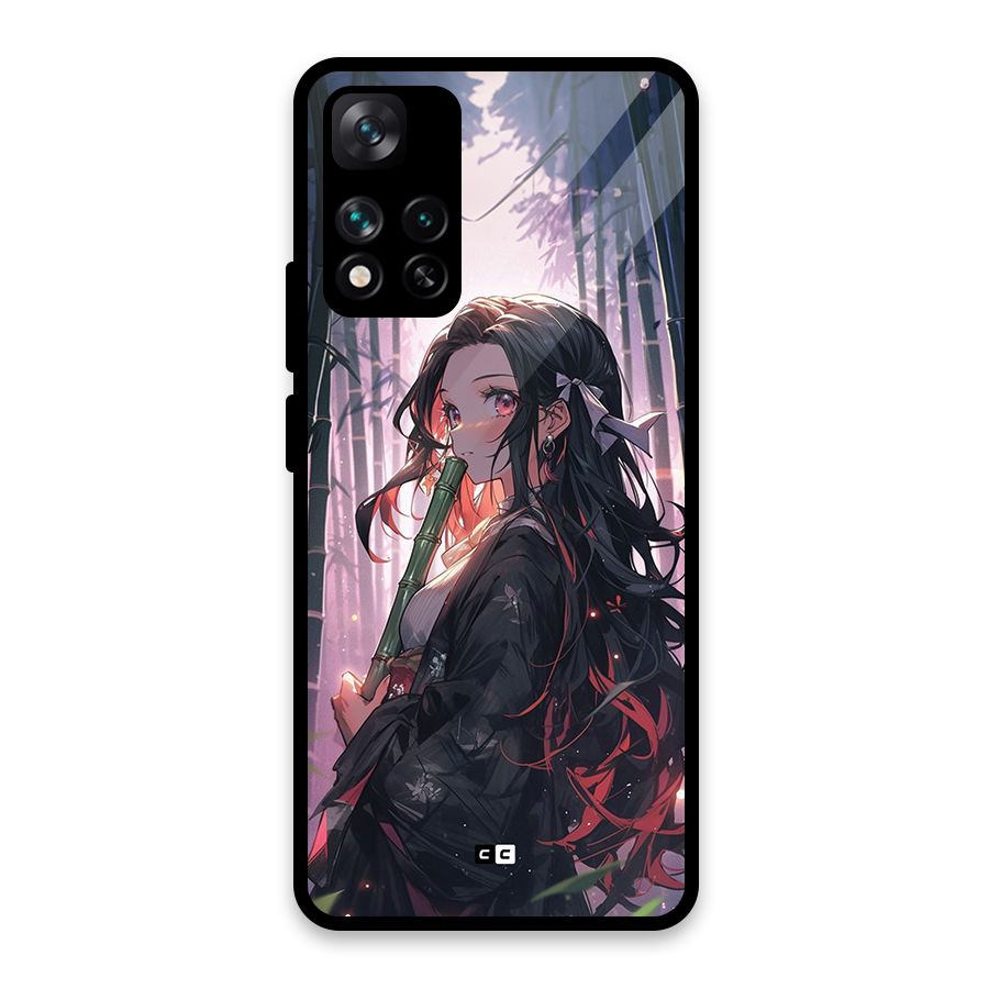 Cute Nezuko Glass Back Case for Xiaomi 11i 5G