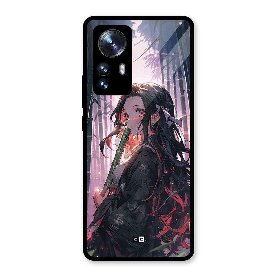 Cute Nezuko Glass Back Case for Xiaomi 12 Pro