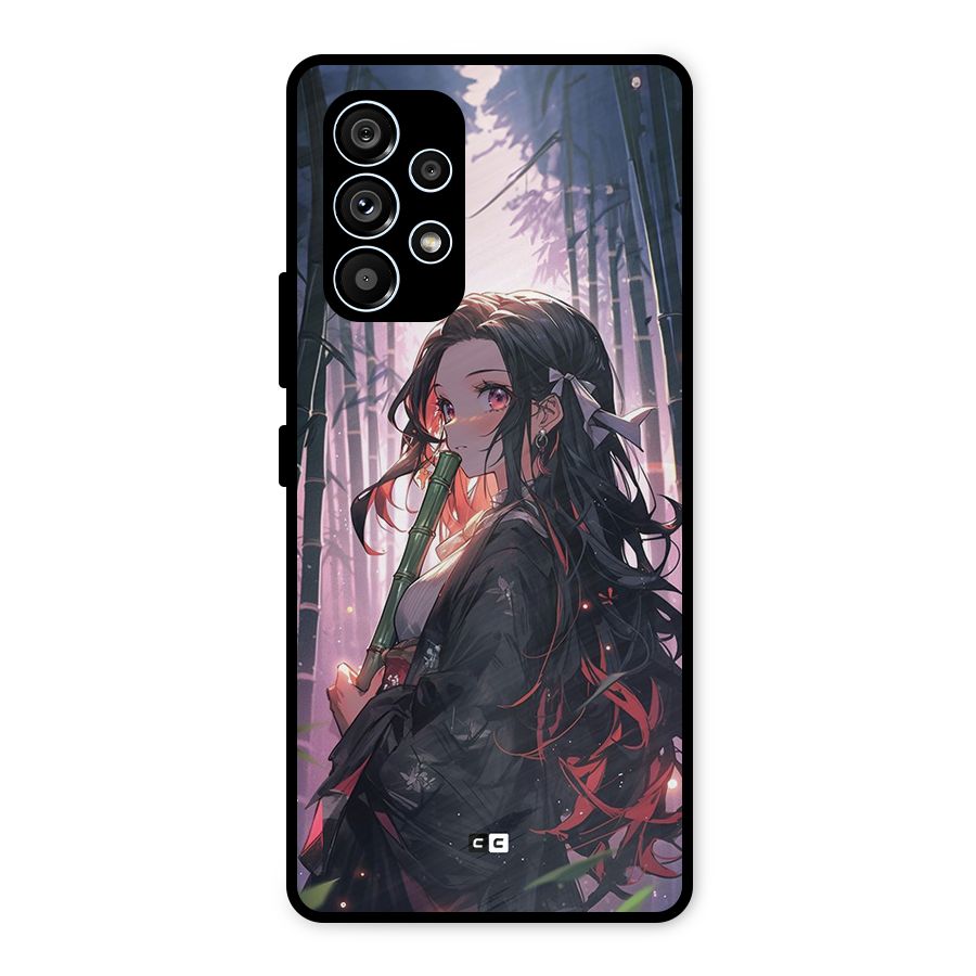 Cute Nezuko Metal Back Case for Galaxy A53 5G