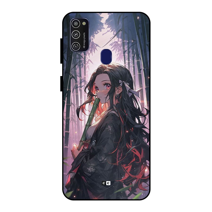 Cute Nezuko Metal Back Case for Galaxy M30s