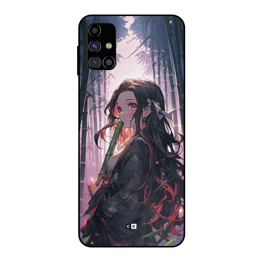 Cute Nezuko Metal Back Case for Galaxy M31s
