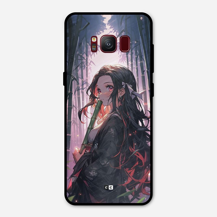 Cute Nezuko Metal Back Case for Galaxy S8